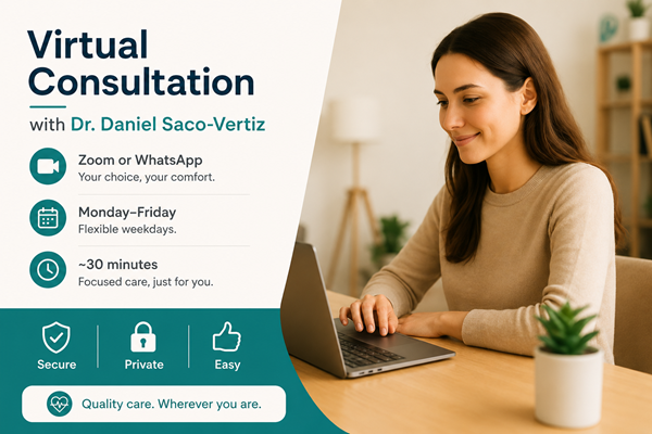 Virtual Consultation videocall Dr Daniel Saco-Vertiz